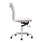Homeroots 93 x 58.4 x 58.4 in. White Faux Leather Armless Executive Rolling Office Chair 394934 - alternate 3